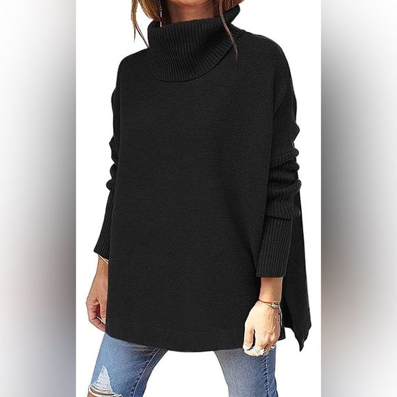 LILLUSORY Women's Turtleneck Oversized Sweaters - Picture 4 of 5